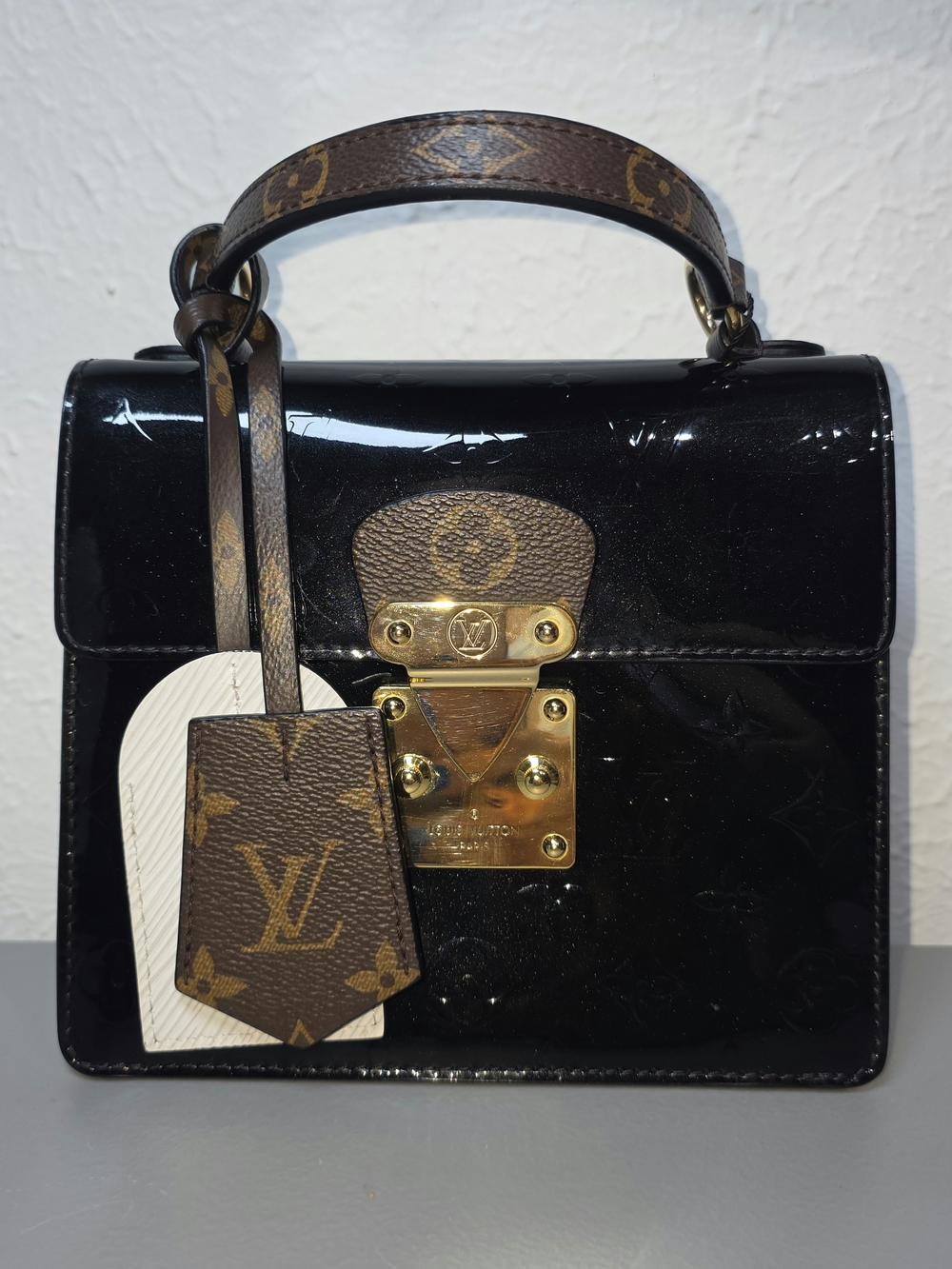Louis Vuitton Monogram Vernis Spring Street Bag Black- FULL SET